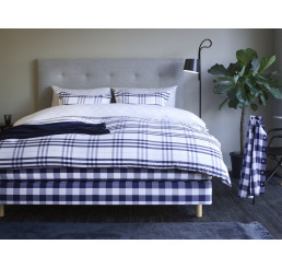 King Modern Check Pillow case—Navy/White